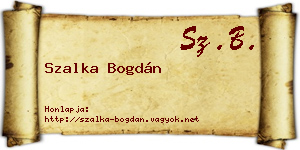 Szalka Bogdán névjegykártya